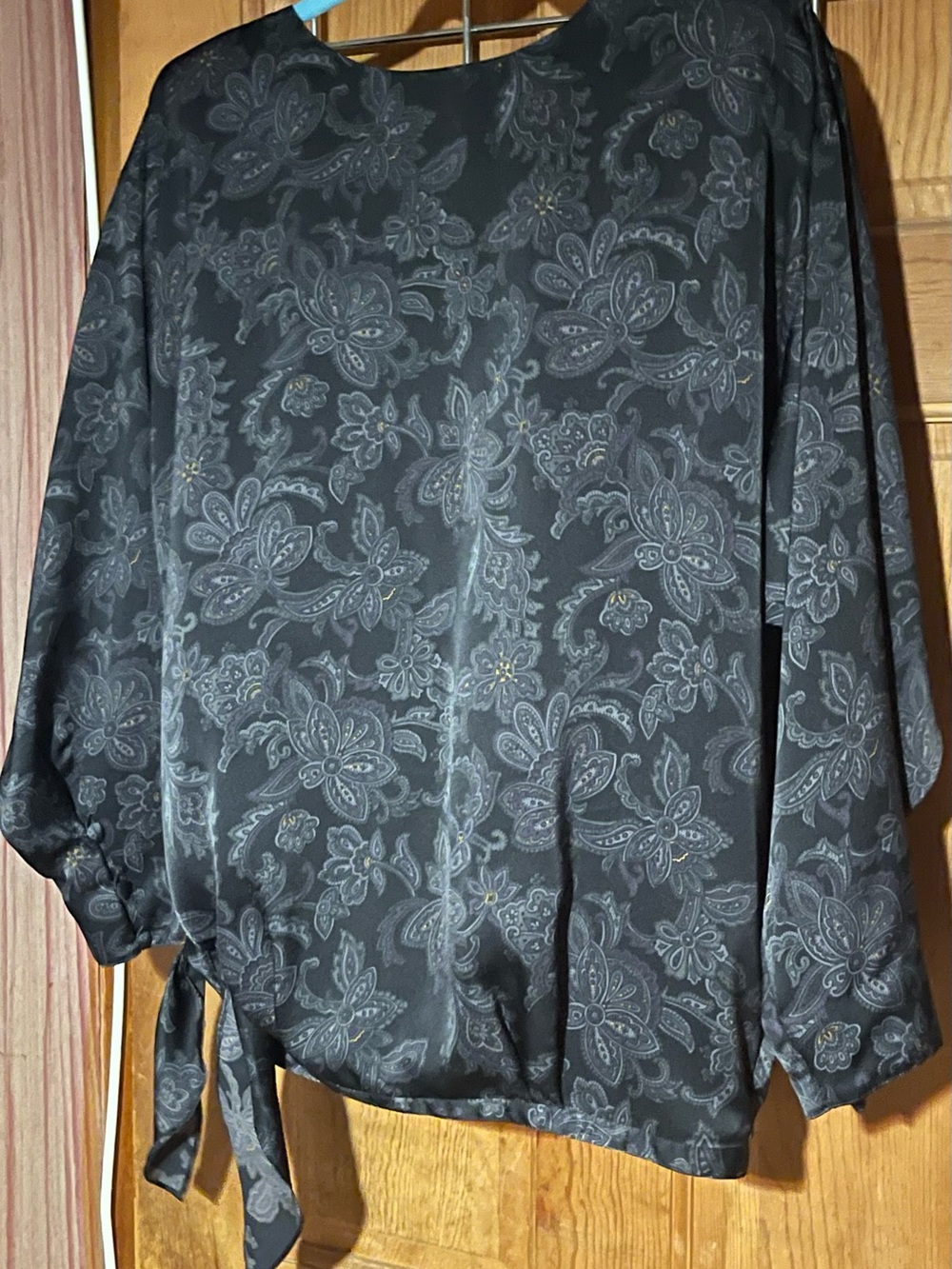 Vintage Christian Aujard Paris Paisley Jacquard Blouse Blouson Side-Tie Silk-Fee